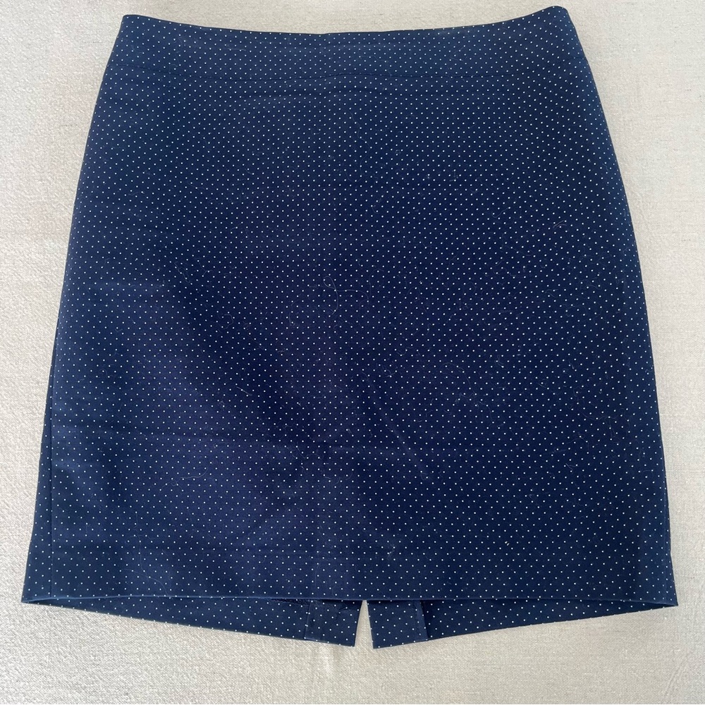 Cynthia Rowley - Navy Blue Polka Dot Skirt - Size 4 - Back Zipper